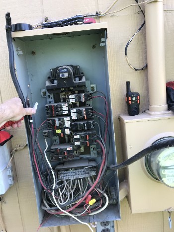 Open electrical panel during service work